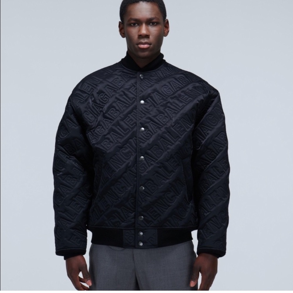 Balenciaga Quilted Logo Bomber Jacket